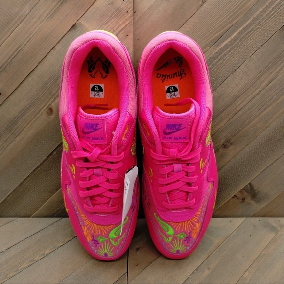 Nike Air Max 1 Premium 'Dia De Muertos' Mens Size 12 Hyper Pink Athletic Shoes - Picture 7 of 9